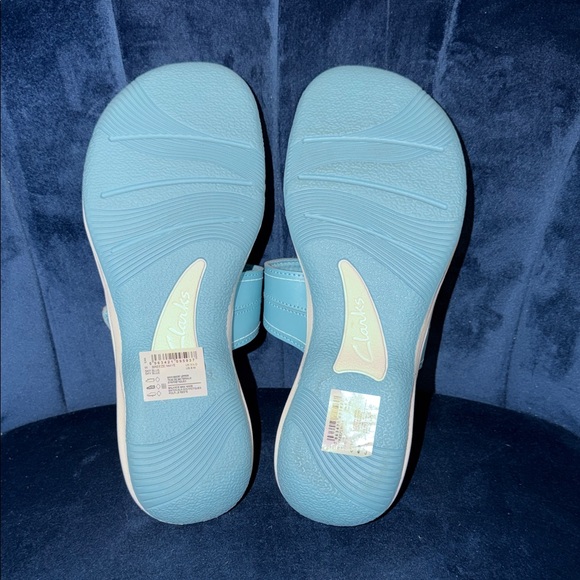 Clarks Cloudsteppers Breeze Maye Women's Sky Blue Slide Sandals Size 8 - Picture 6 of 6